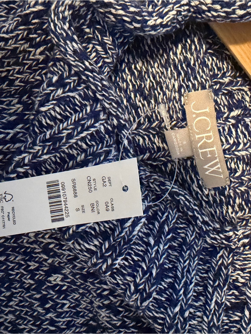 J. Crew Navy and White Marled Rollneck Sweater 2025 - Picture 3 of 3